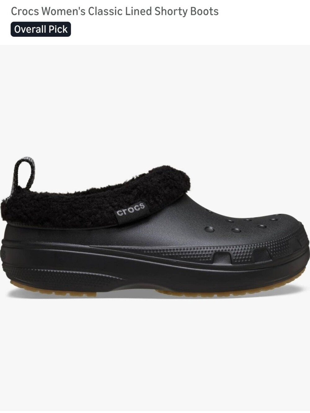 NEW IN PACKAGING, CROCS Women's Classic Lined Shorty Boots Black